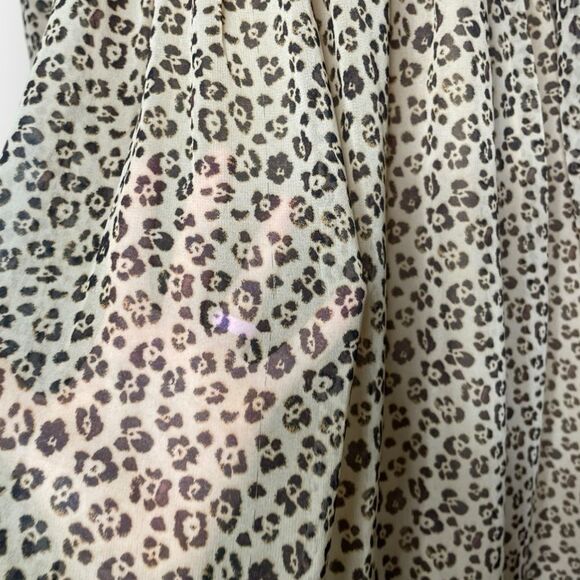 RACHEL PARCEL Leopard Cheetah Animal Print Smocked Ruffle Dress Size Medium - Picture 10 of 13